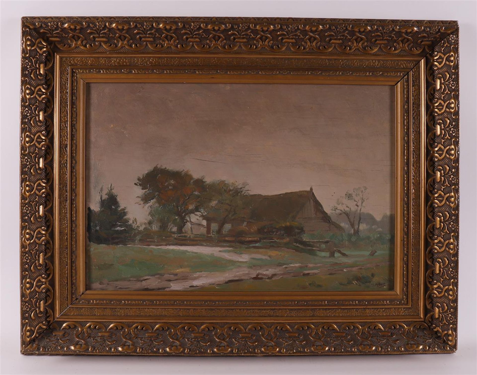 Ates, Johannes Frans (Johan) (Sneek 1877-1953) 'Farm in landscape',