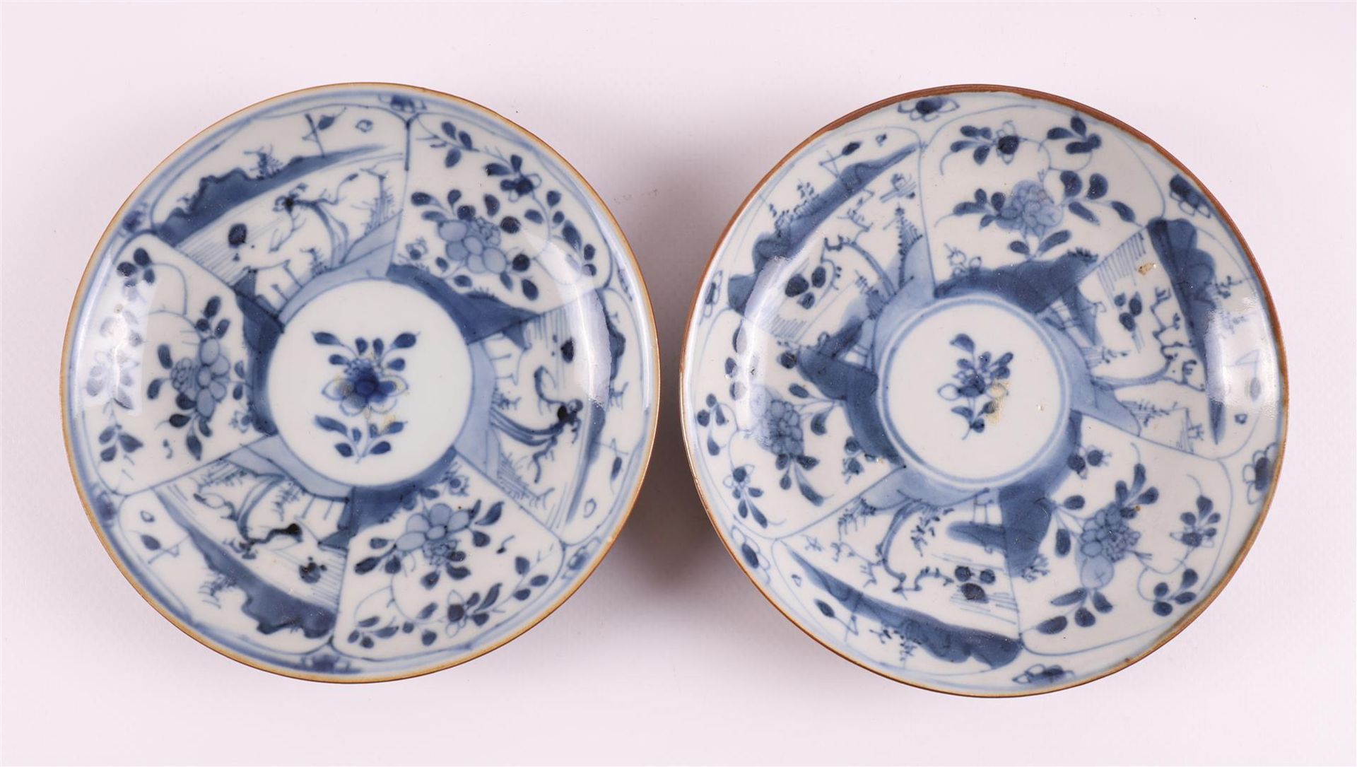 A series of blue/white and capuchin porcelain cups and saucers, China, Qianlong - Image 2 of 18