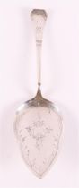 A second grade 835/1000 silver cake server with hammered decoration, 1930.