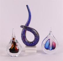 Three polychrome glass objects, modern/contemporary, including Ozzaro, Czech Rep