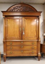 An oak two-door cabinet, Northern Netherlands, 1st half 19th century.