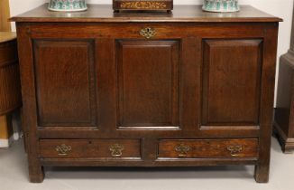 A panel chest, England, provincial, around 1700.