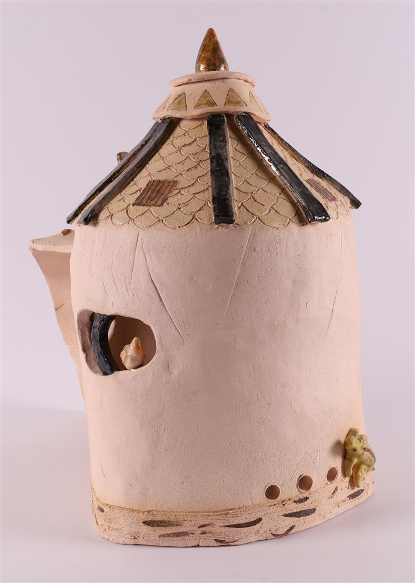 A ceramic sculpture of children near a tent, modern/contemporary. - Image 2 of 5