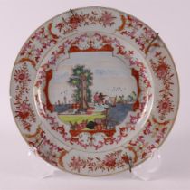 A porcelain Chine de Commande plate, China, Qianlong, 18th century.