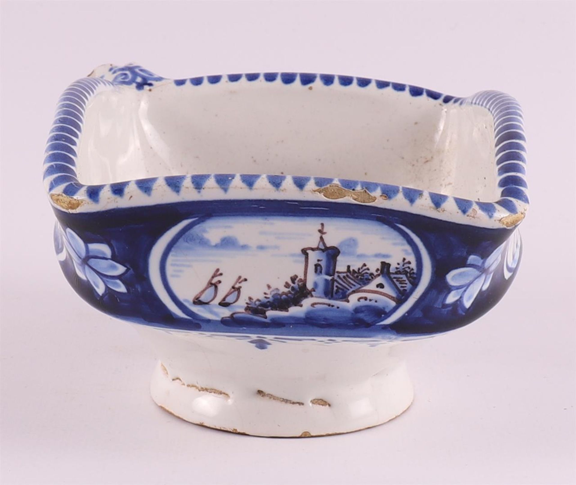 A blue/white earthenware brazier, Holland, Makkum, 20th century. - Image 2 of 7