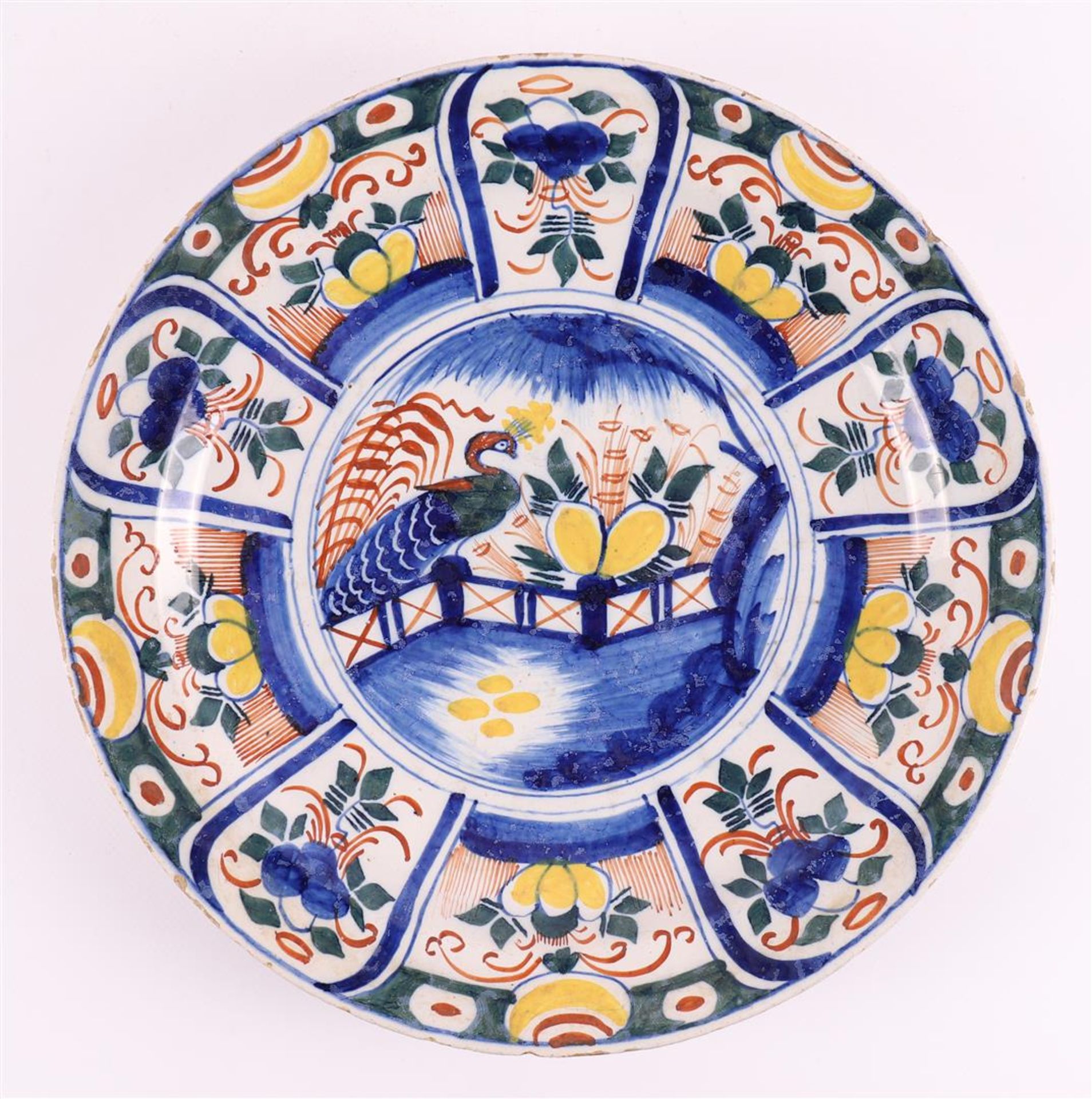 A polychrome Delft earthenware dish, 18th century. - Image 2 of 9