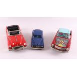 A lot of various tin toy cars, 2nd half of the 20th century.