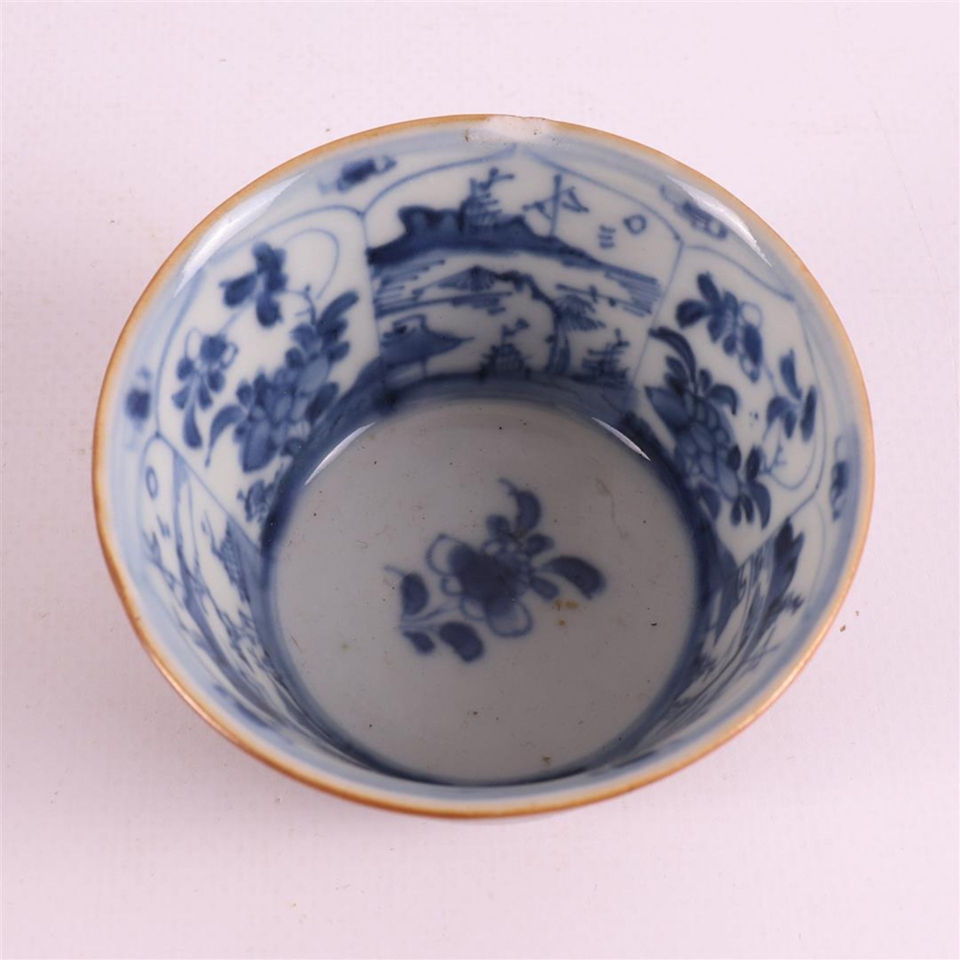 A series of blue/white and capuchin porcelain cups and saucers, China, Qianlong - Image 10 of 18