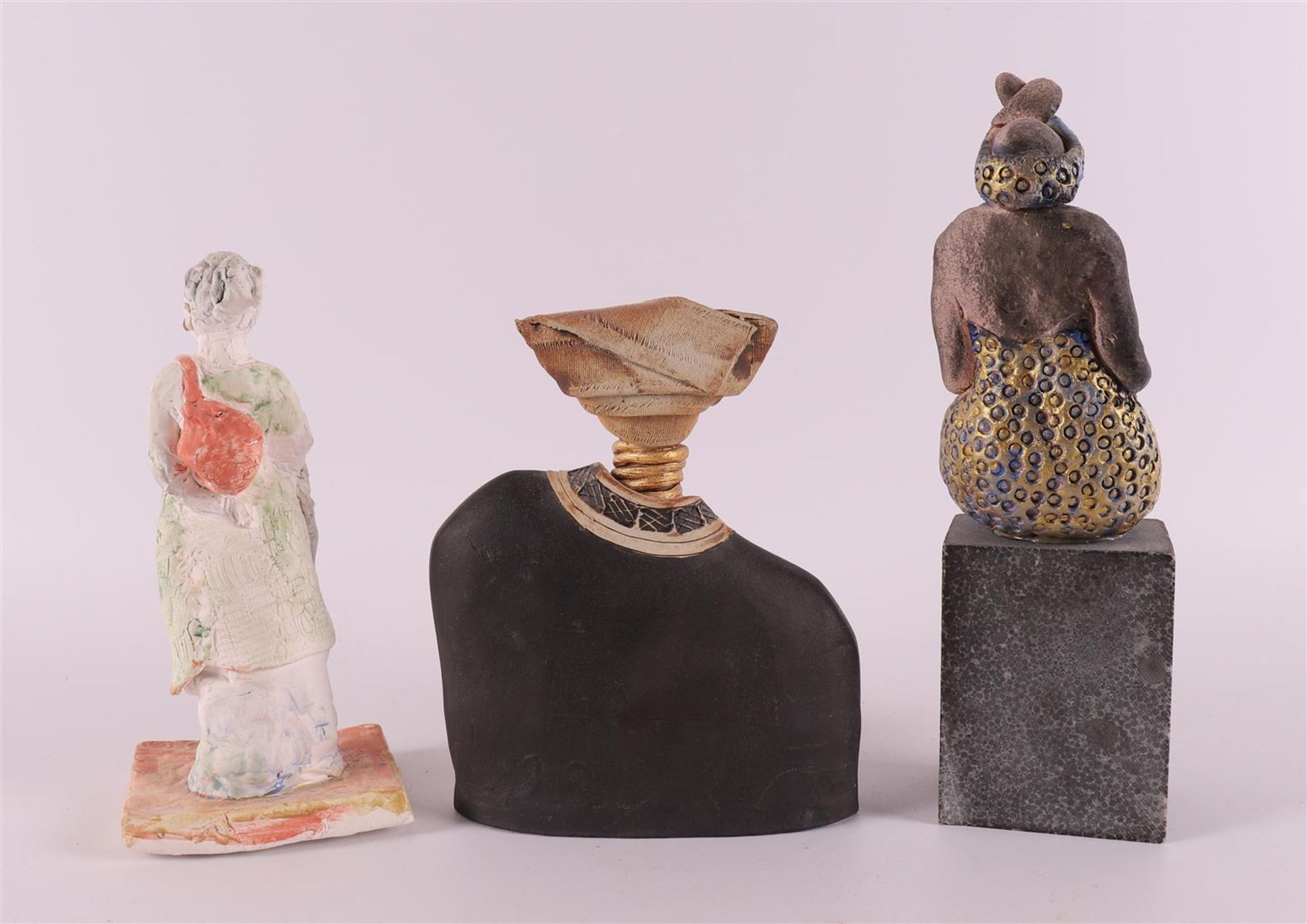 Three various polychrome ceramic figures, modern/contemporary, 20th century. - Image 2 of 2
