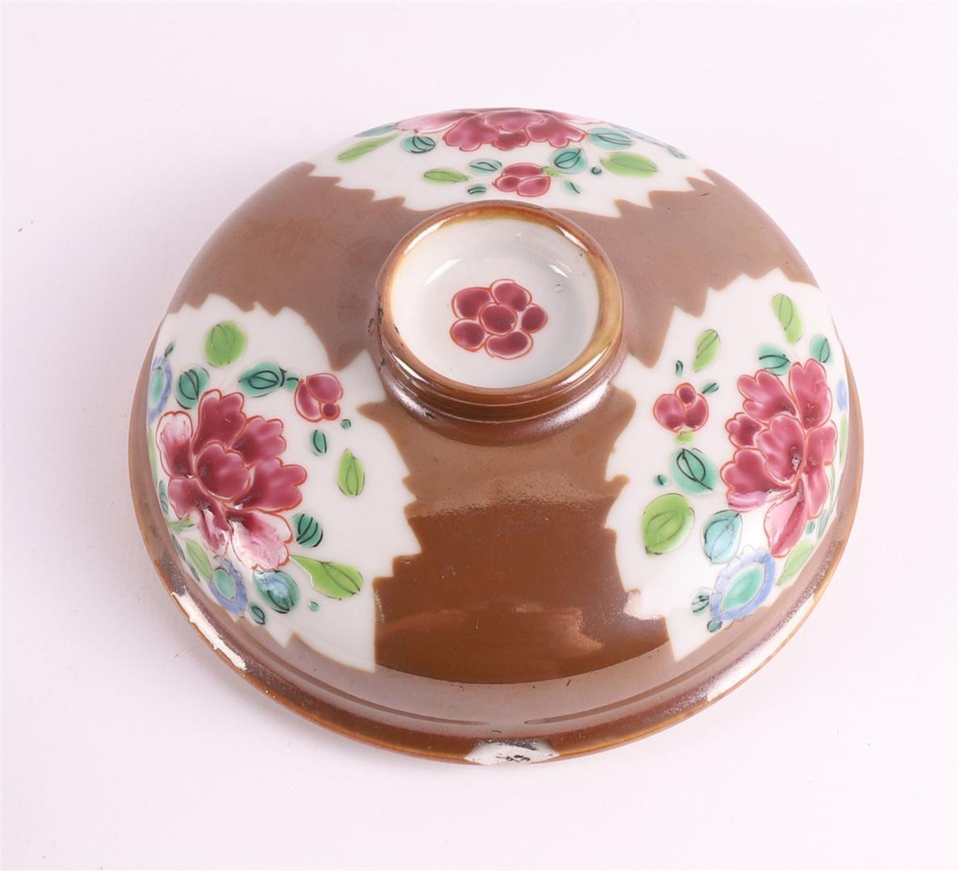Three various porcelain famille rose lidded pots, so-called Batavia porcelain, C - Image 8 of 10