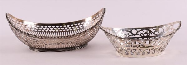 A silver ajourned chocolate basket with pearl rim, 1st half of the 20th century.