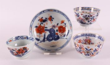 A porcelain Chinese Imari cup and saucer, China, Qianlong 18th century.