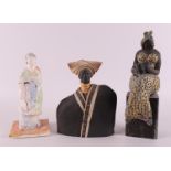 Three various polychrome ceramic figures, modern/contemporary, 20th century.