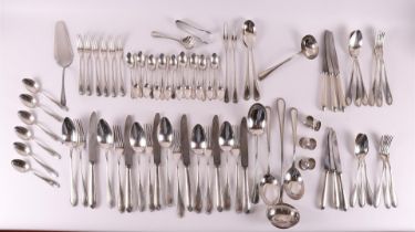 Six 3rd grade silver large and small place settings, Germany, Gebr. Friedlander.