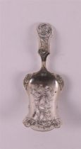 A silver wet fruit scoop, hammered decor, P.L. Uriot, Amsterdam 1853.