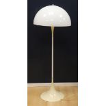 A white plastic vintage Panthella floor lamp, design: Louis Poulsen.