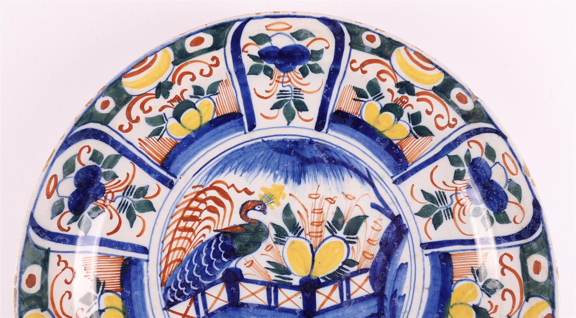 A polychrome Delft earthenware dish, 18th century. - Image 3 of 9