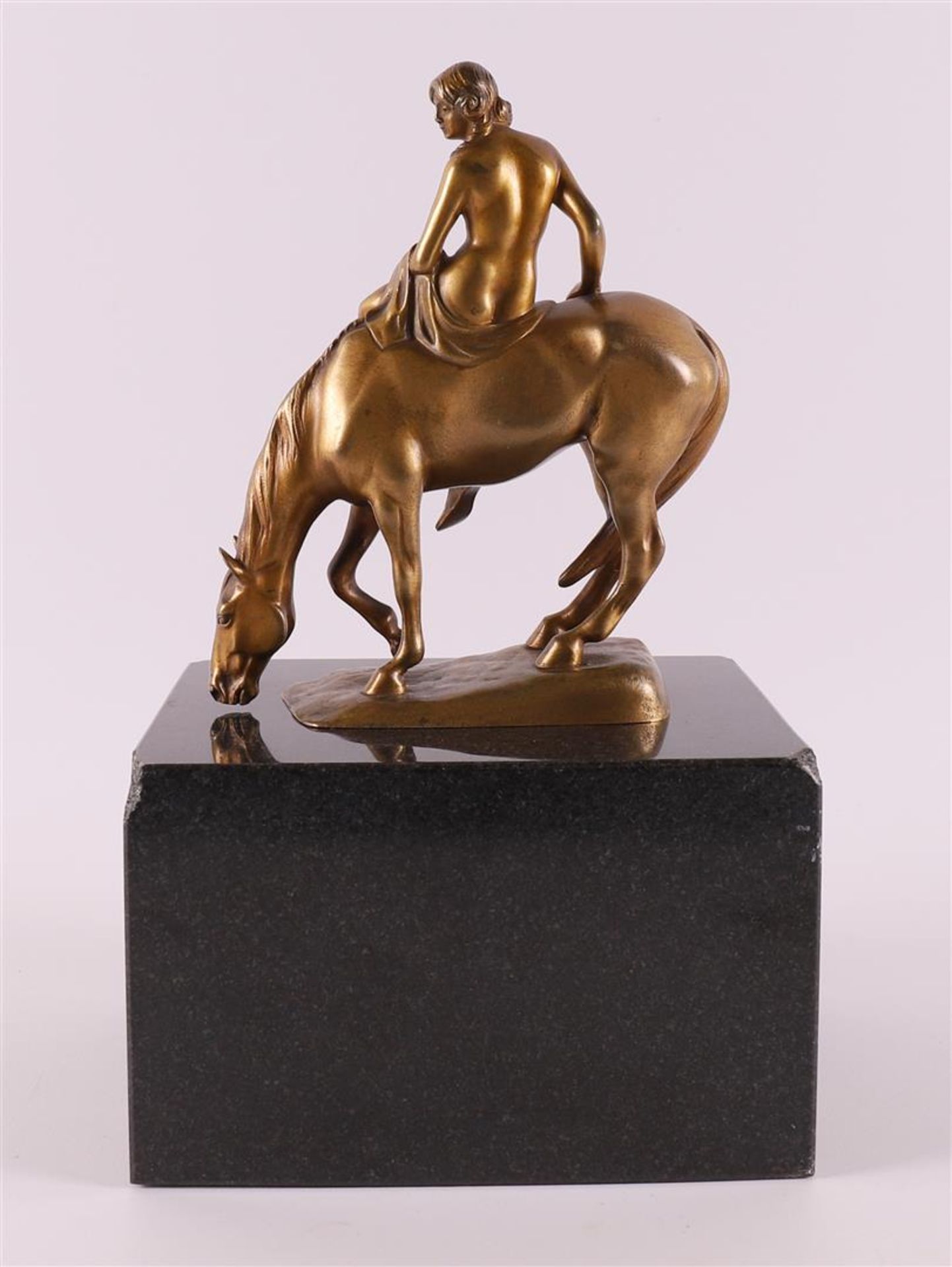 Hussmann, Albert Hinrich (1874-1946) A bronze female nude on horseback. - Image 4 of 9