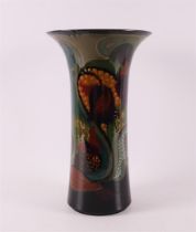 A glossy earthenware vase with trumpet-shaped neck, ca. 1930.