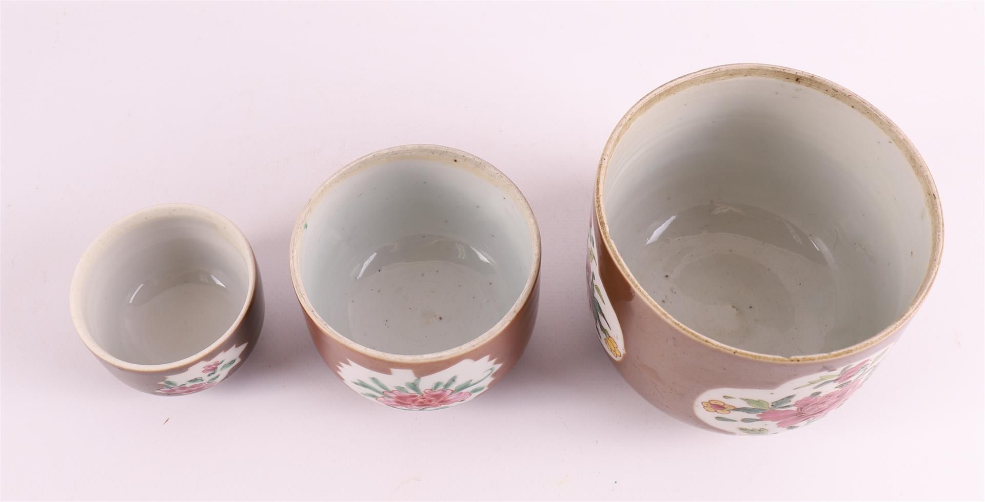 Three various porcelain famille rose lidded pots, so-called Batavia porcelain, C - Image 3 of 10