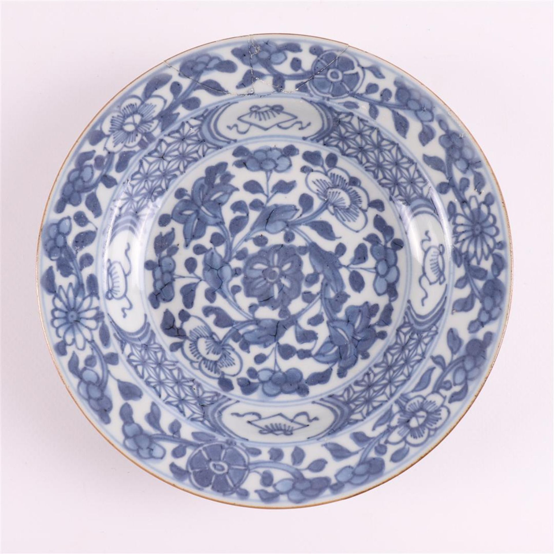 Three various blue/white porcelain porcelain plates, China, Qianlong, 18th centu - Image 2 of 9