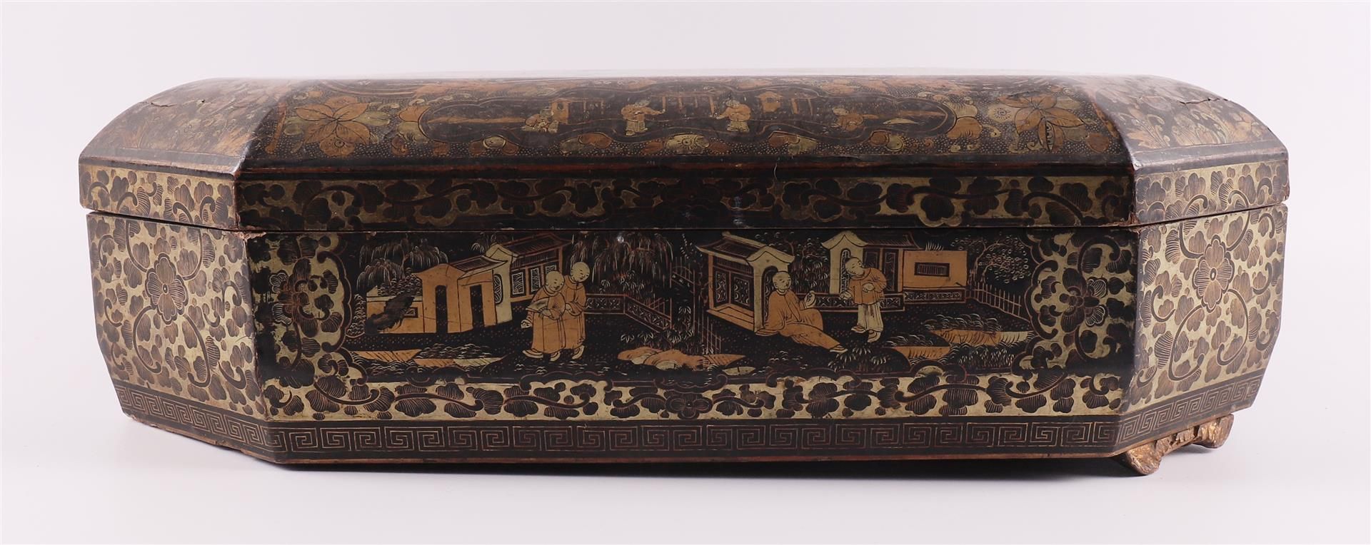 A Chinese black lacquer music box, China, 19th century. - Image 3 of 9