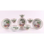 Four porcelain cups and matching saucers, Chine de Commande, China