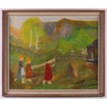 Scandinavian school 2nd half 20th century “Children in a garden”,