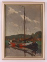 Ates, Johannes (1868-1954) 'Botter aan de quay',