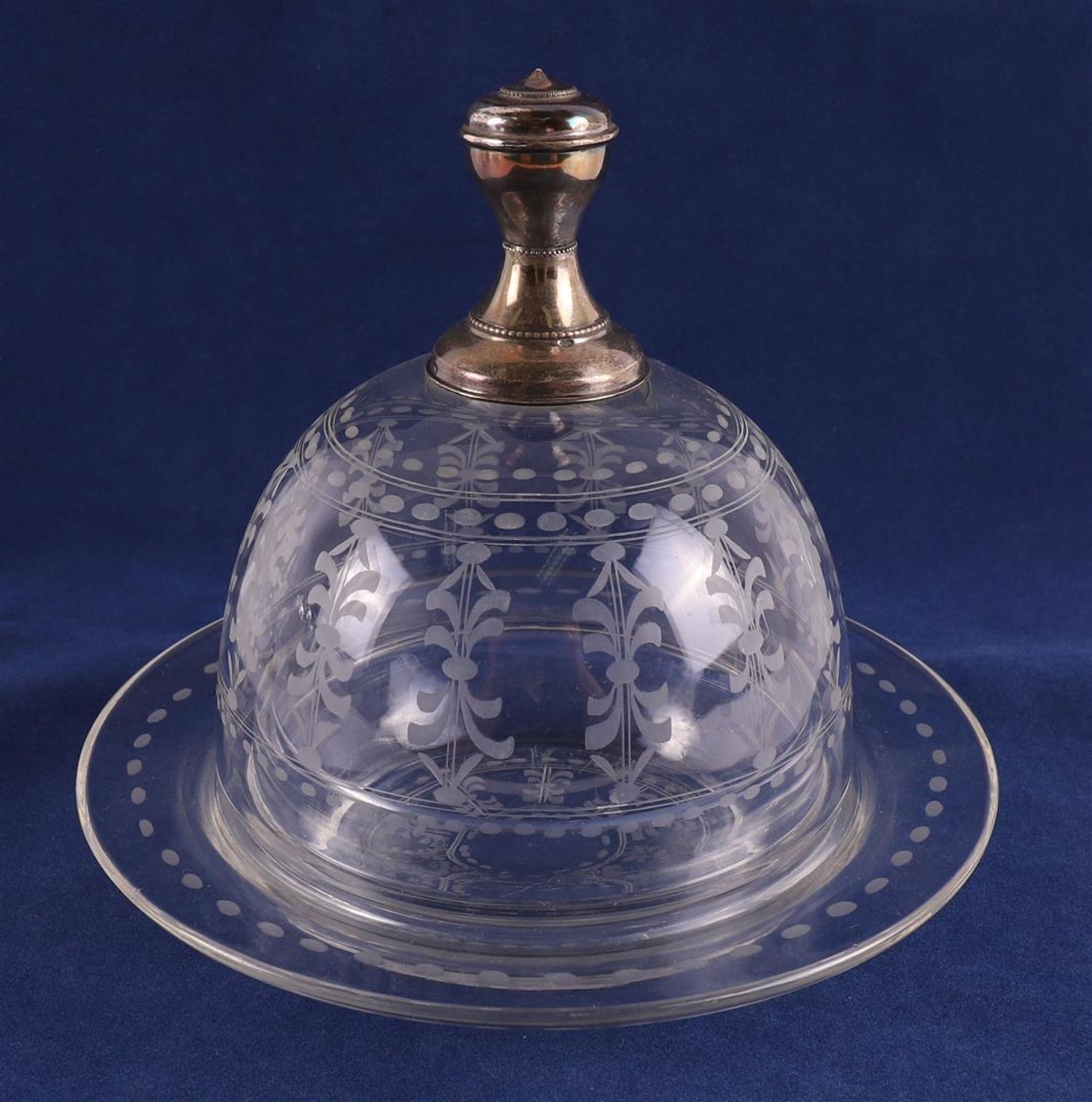 A lot of various glass with silver frames, including a butter dish, 19th century - Image 3 of 5
