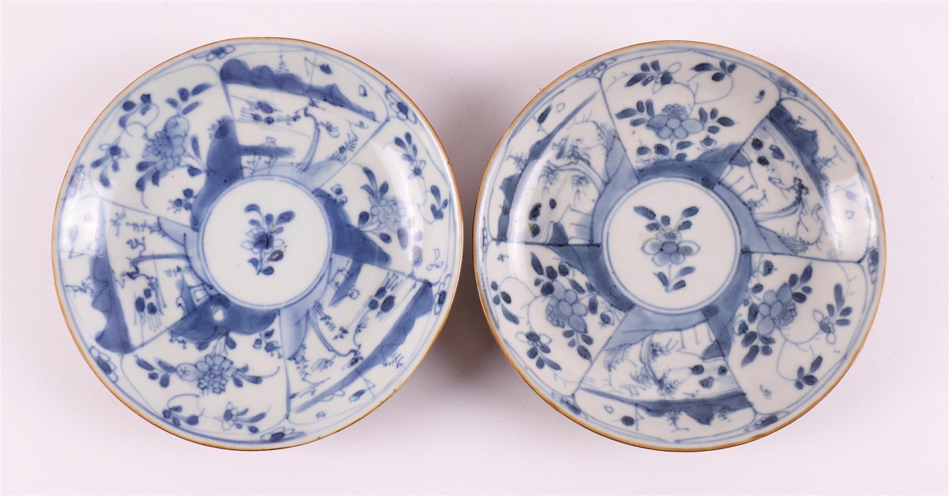 A series of blue/white and capuchin porcelain cups and saucers, China, Qianlong - Image 4 of 18