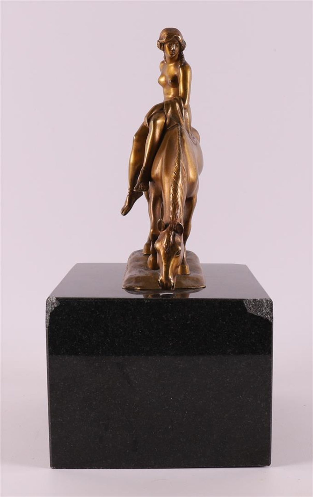 Hussmann, Albert Hinrich (1874-1946) A bronze female nude on horseback. - Image 3 of 9
