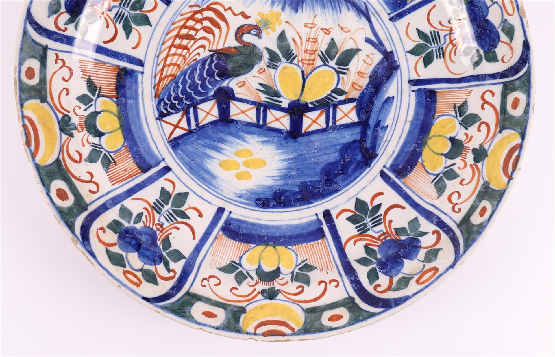 A polychrome Delft earthenware dish, 18th century. - Image 4 of 9
