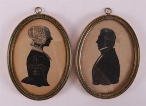 Two miniature silhouette portraits, early 19th century.