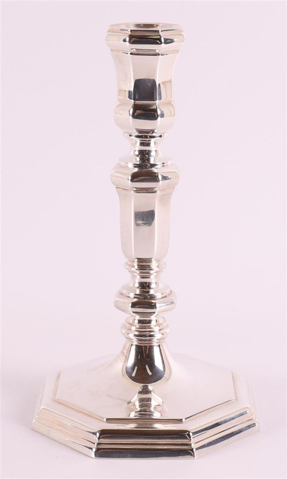A second grade 835/1000 silver single-light candlestick in Louis XIV style, 20th