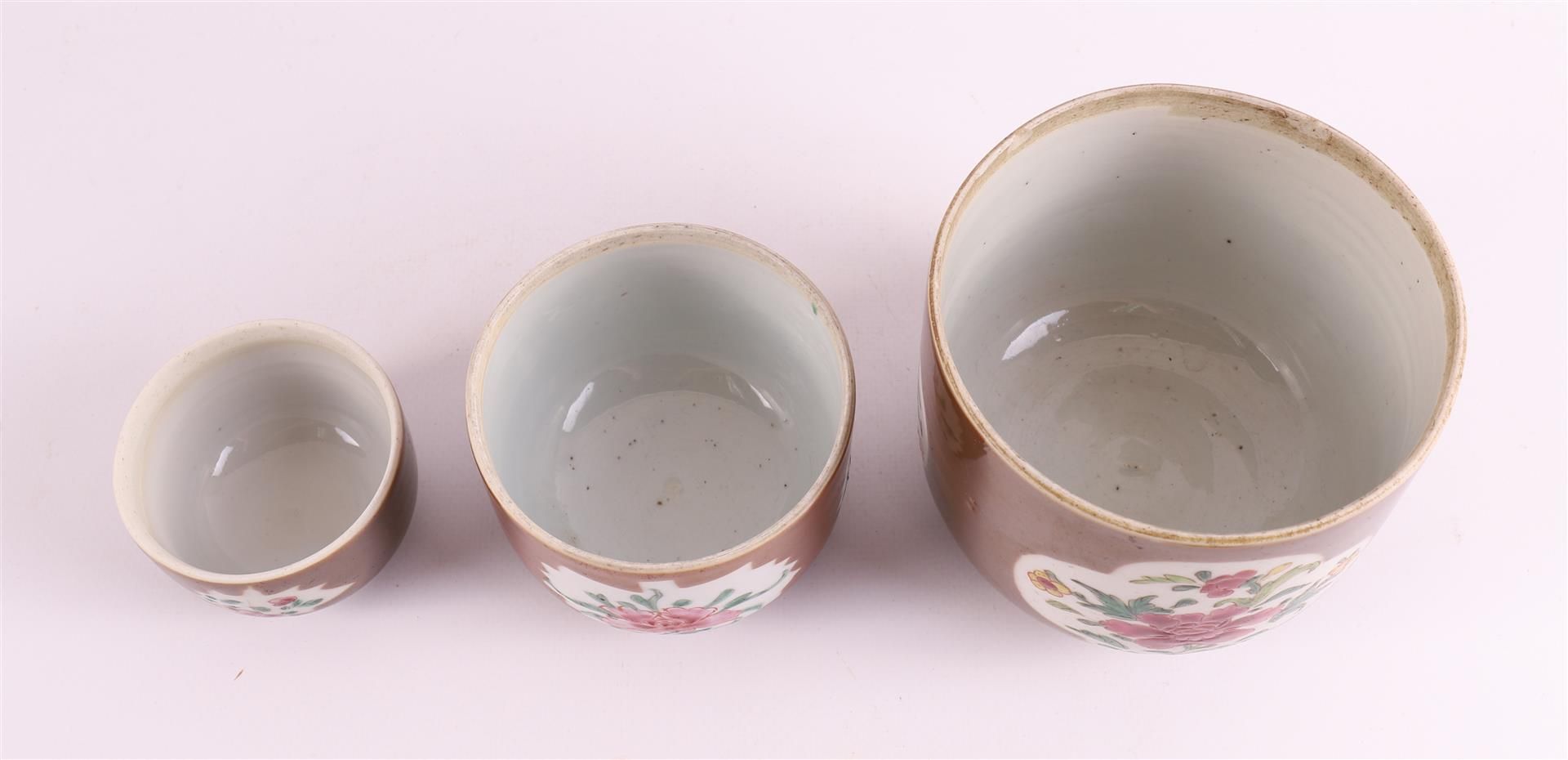 Three various porcelain famille rose lidded pots, so-called Batavia porcelain, C - Image 2 of 10