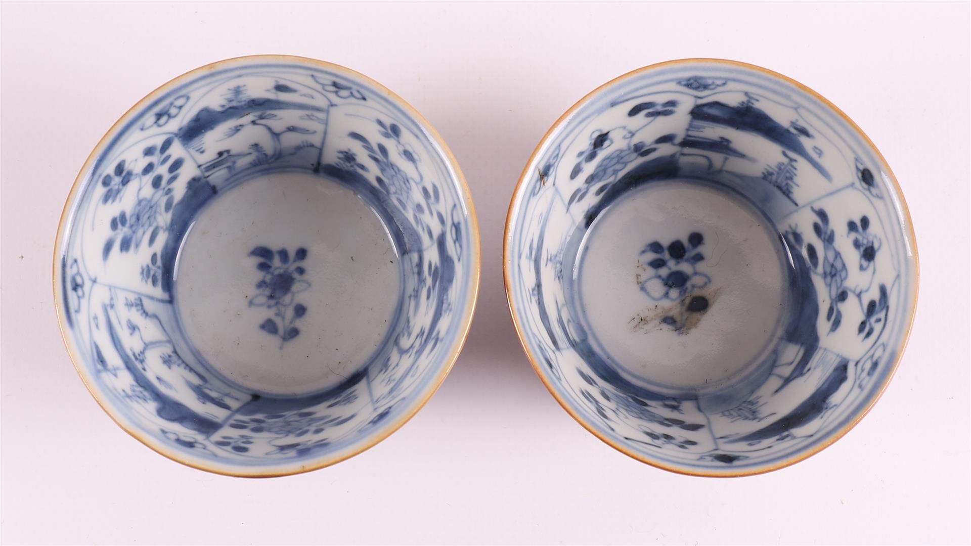 A series of blue/white and capuchin porcelain cups and saucers, China, Qianlong - Image 17 of 18