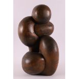 An organic wood sculpture, signed with monogram 'JH 72'?