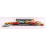 A lot of various tin toys Shuco cars + bridge, mid 20th century