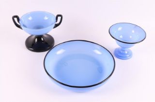 A blue glass bowl, executed by: Loetz Witwe Klostermuehle, 1910-1930