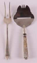 A second grade 835/1000 silver meat fork, year letter 1927.