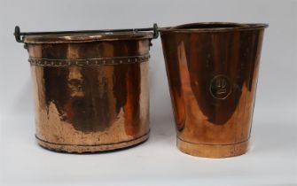 Two various red copper riveted akers, 19th century,