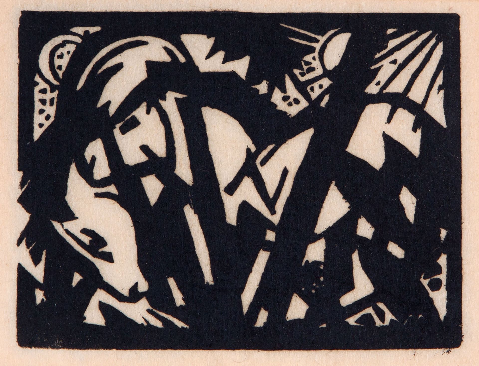 Franz Marc. Wildpferdchen. 1912. Holzschnitt. (Hoberg/Jansen 33).