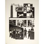 Gerd Arntz. Arbeitslose. 1931. Holzschnitt. Signiert. Einer von 30 frühen Handdrucken. Broos-Bool 12