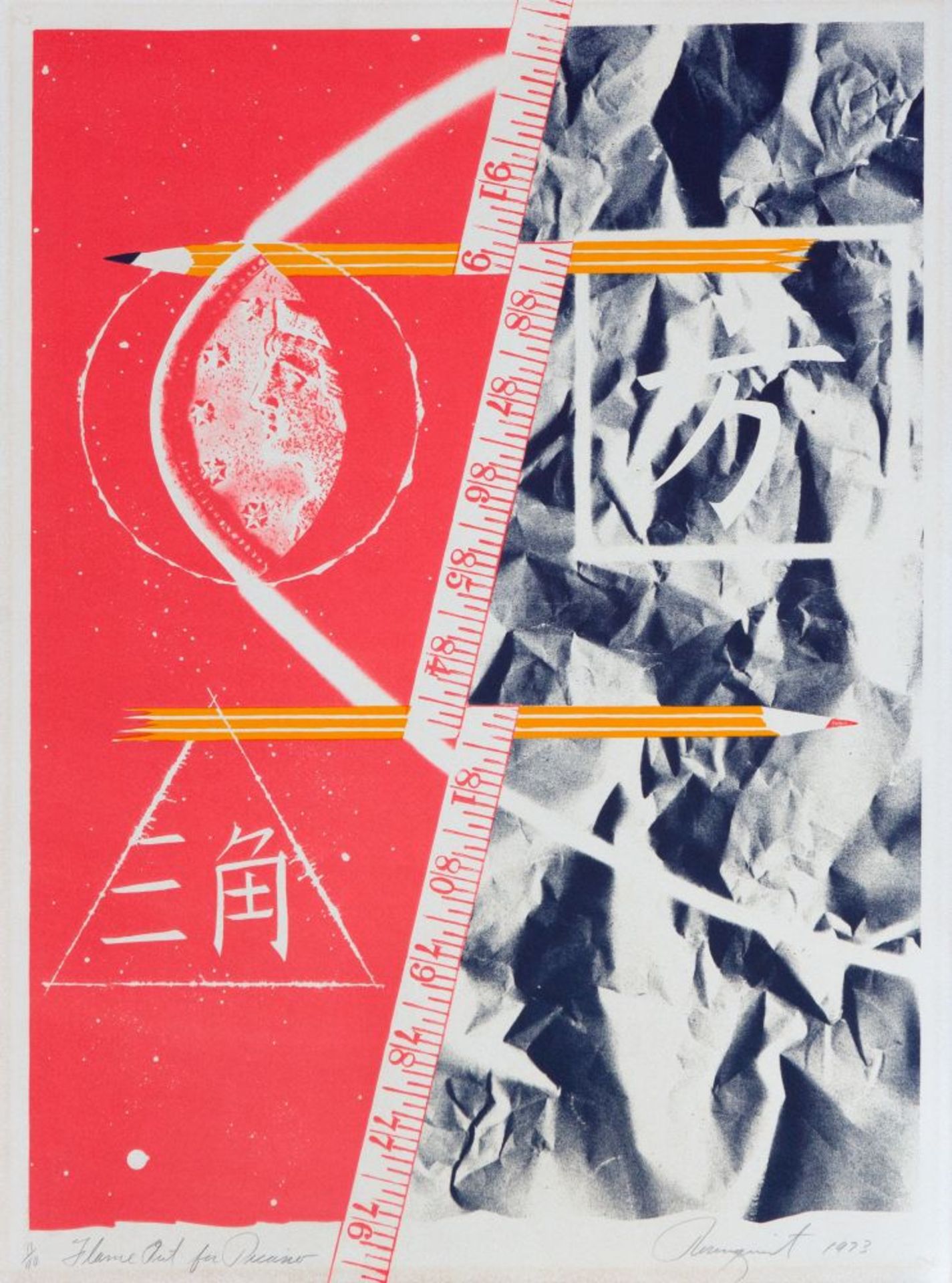 James Rosenquist. Flame Out for Picasso. (Aus: America's Hommage à Picasso 1973/1974). Farblithograp