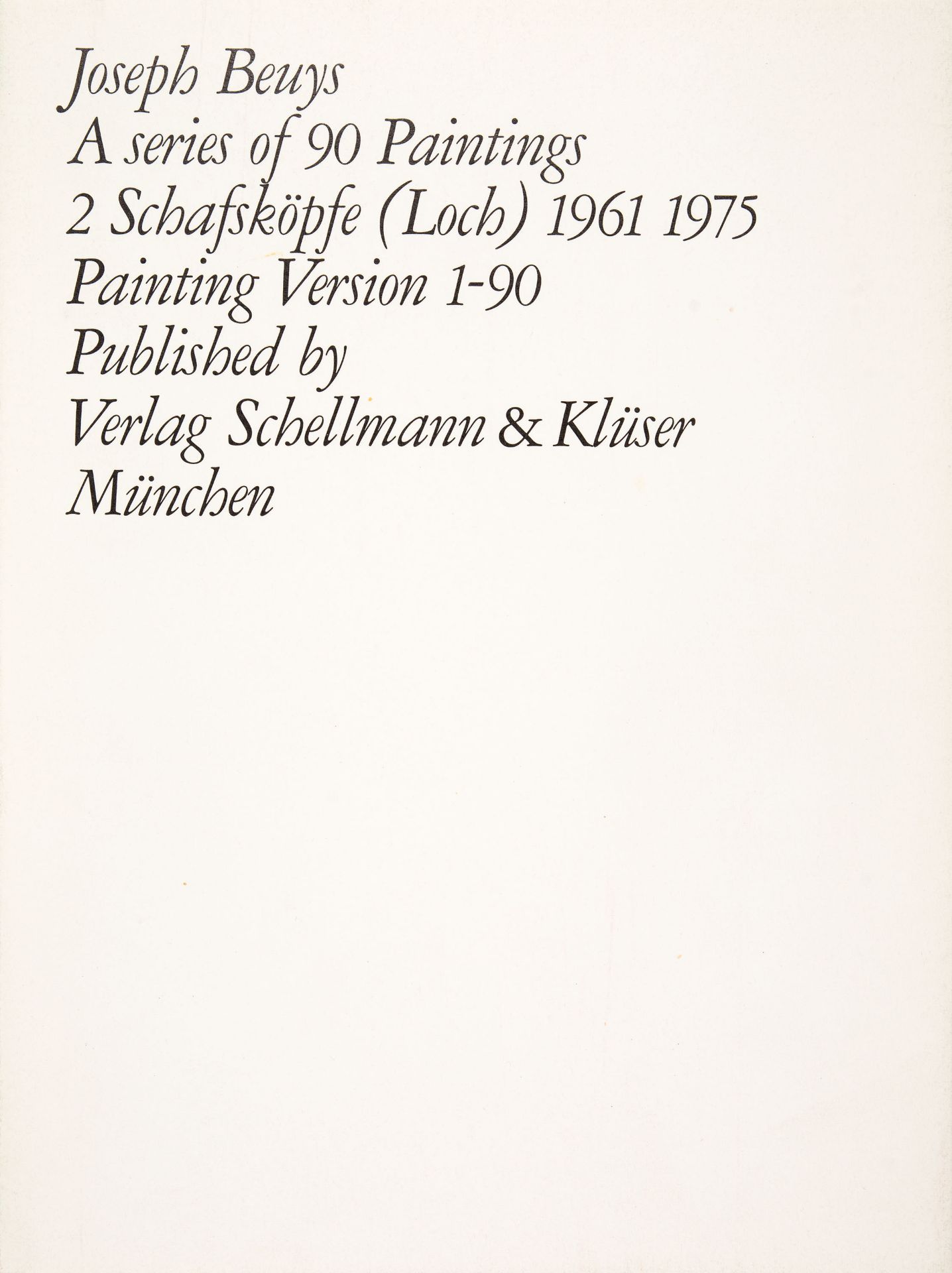 J. Beuys, Painting version 1-90. München 1976. - Ex. 46/500, signiert.