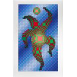 Victor Vasarely. Harlequin mit Ball. 1987. Farbserigraphie. Signiert. Ex. 19/275.