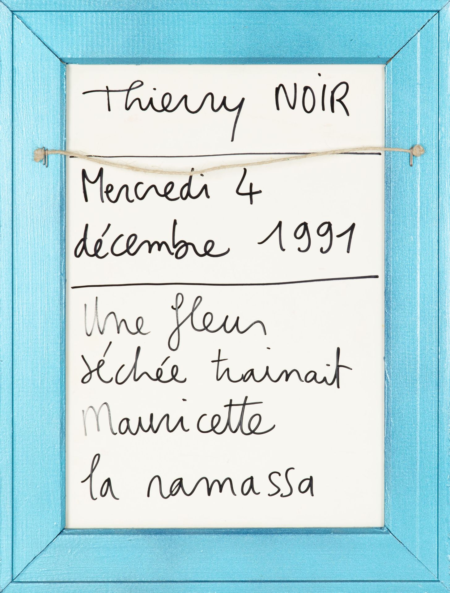 Thierry Noir. Une fleur (...). 1991. Mischtechnik auf Karton, gerahmt. Verso signiert. - Bild 2 aus 2