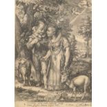 Jan Saenredam. Der Frühling. 1601. Kupferstich nach H. Goltzius. Hollstein 89, II (von IV).