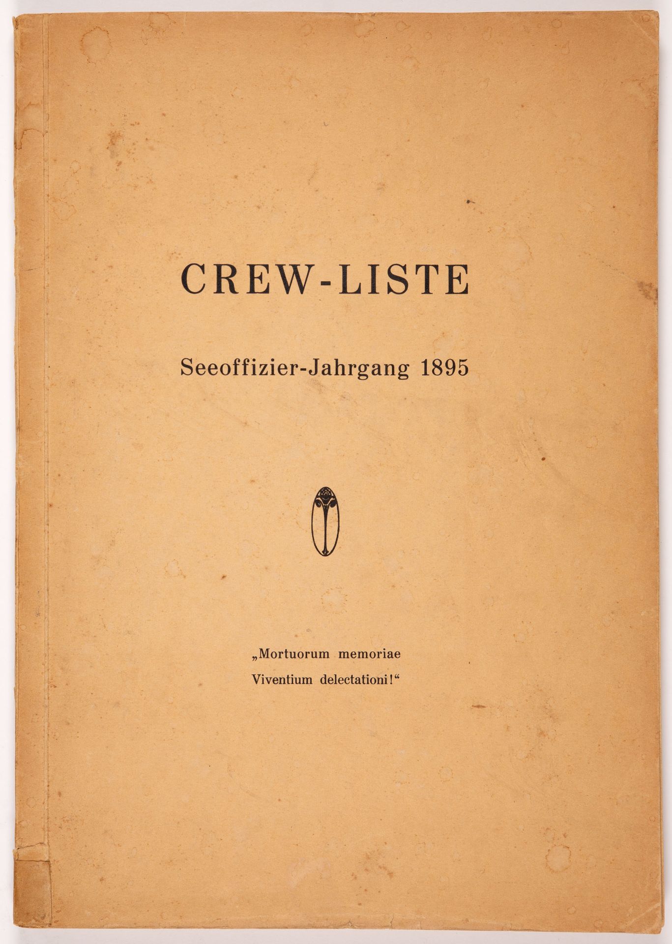Crew-Liste. Seeoffizier-Jahrgang 1895. Typoskriptdruck, nie im Handel. Um 1935.